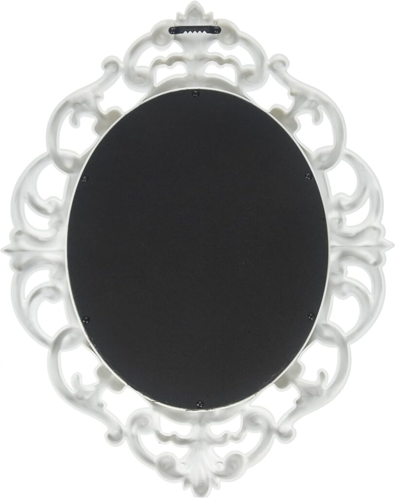 White Oval Shape Wall Mirror