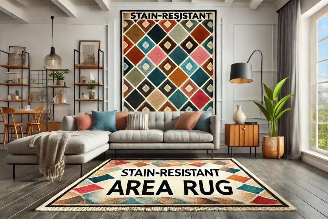 Geometric Pattern Stain Resistant Rugs for Indoors